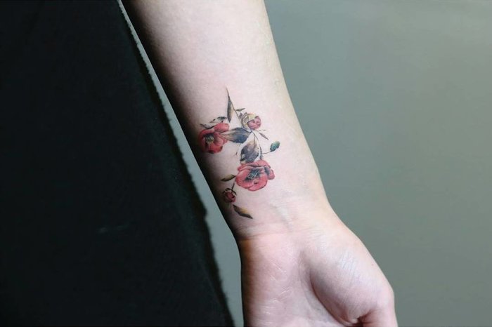 Camellia Tattoo by tattooist_gowoon