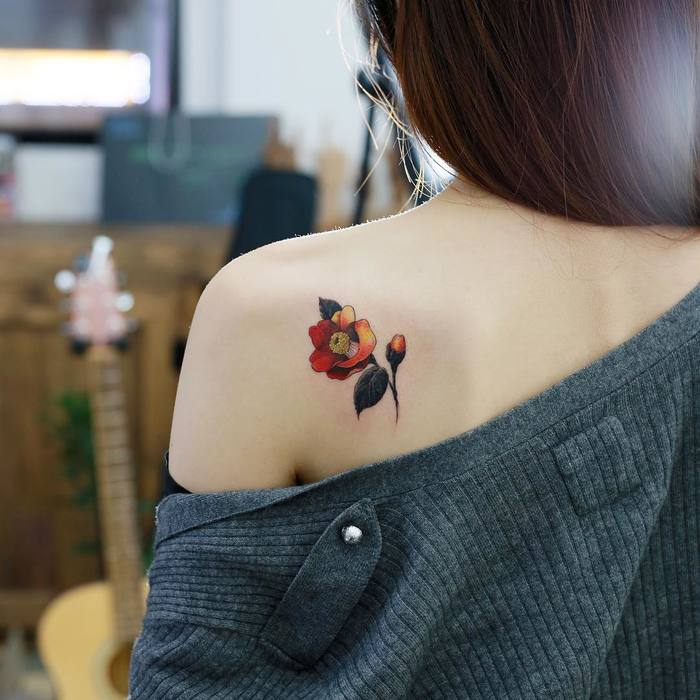 Camellia Tattoo by tattooist_doy