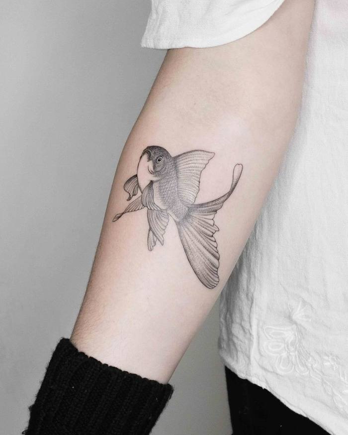 Goldfish Tattoo by minnietattooart