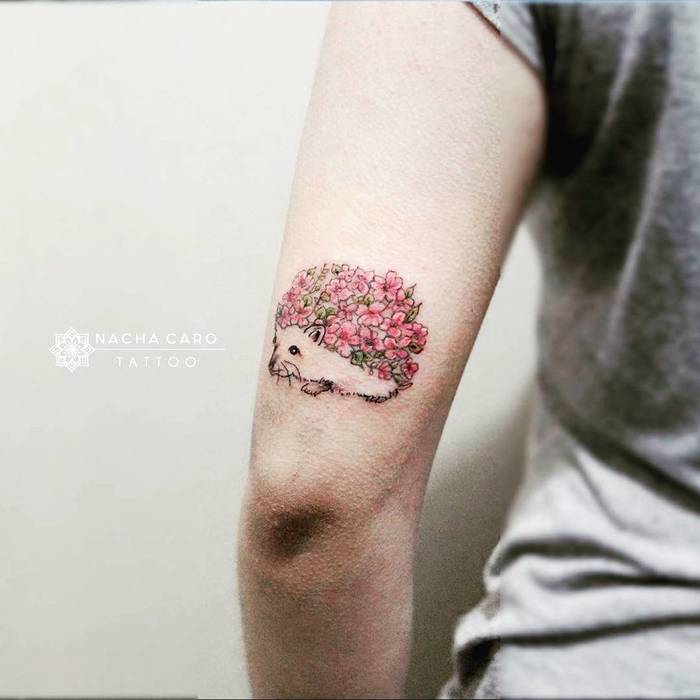 Hedgehog Tattoo by nachacarotattoo