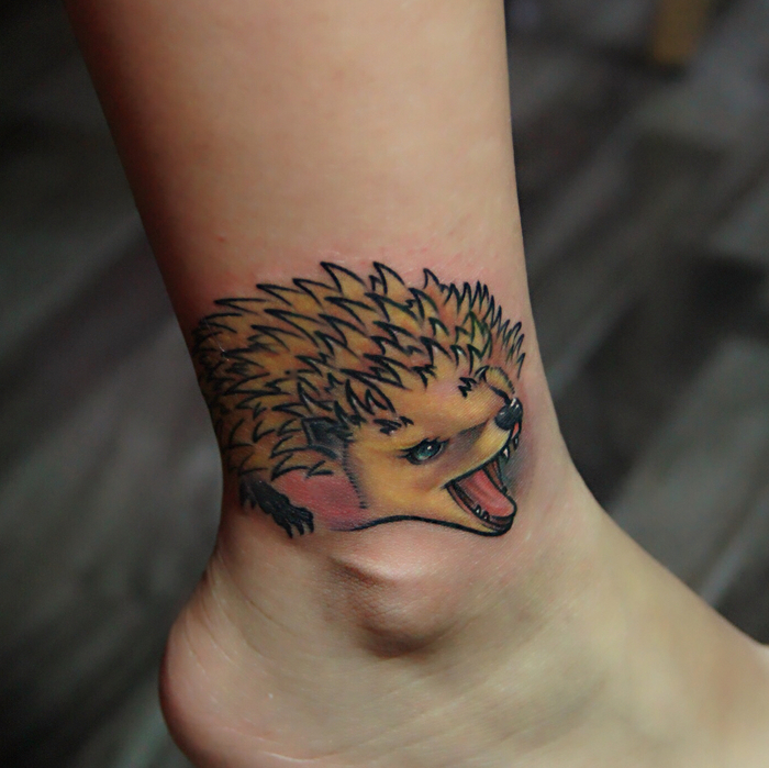 Hedgehog Tattoo by beautytattoo_bai