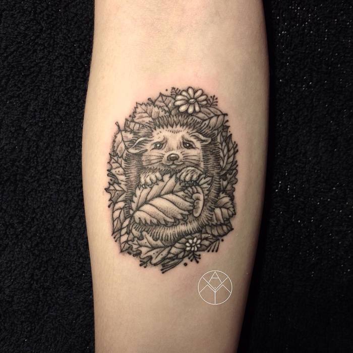 Hedgehog Tattoo by yamitattoo
