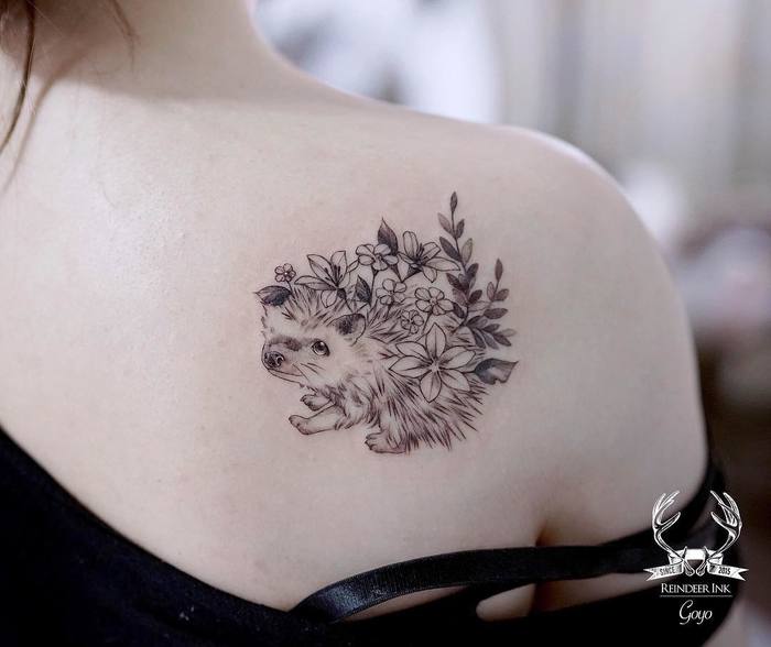 Hedgehog Tattoo by goyotattooart