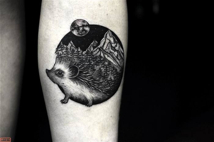 Hedgehog Tattoo by sashakatuna