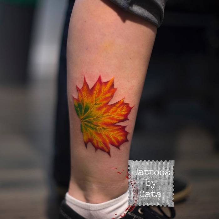 Maple Leaf Tattoo by tattoosbycata