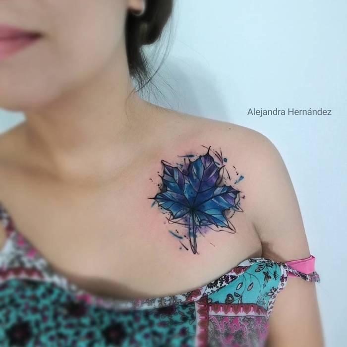 Maple Leaf Tattoo by lex_tattoo