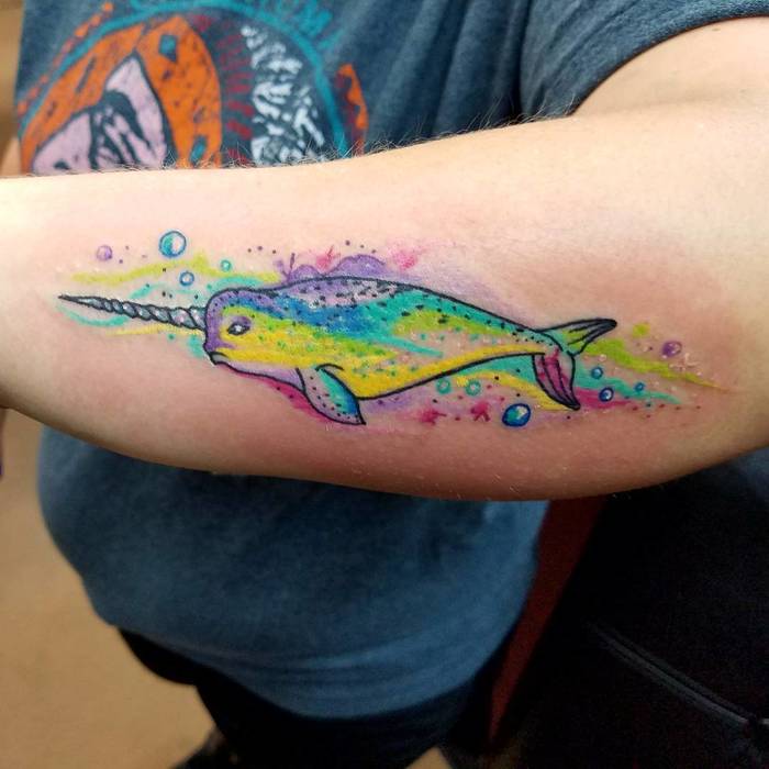 Narwhal Tattoo by artist_kasey_wolfkiller