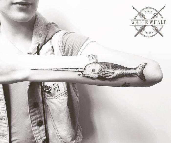 Narwhal Tattoo by whitewhaletattoo