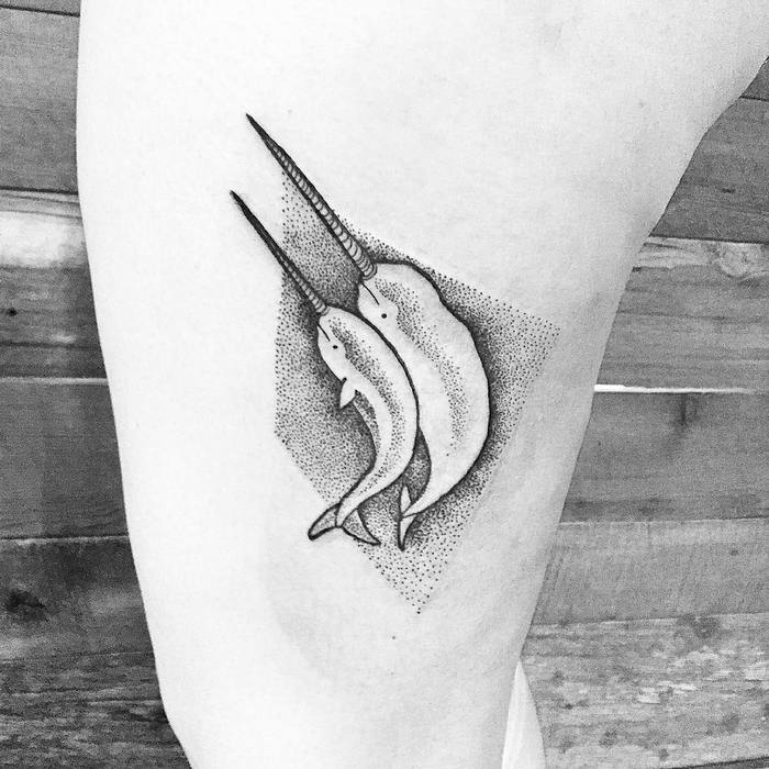 Dotwork Narwhals by mctarded