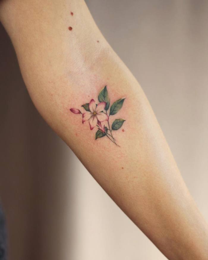 Jasmin Flower Tattoo by Cindy van Schie