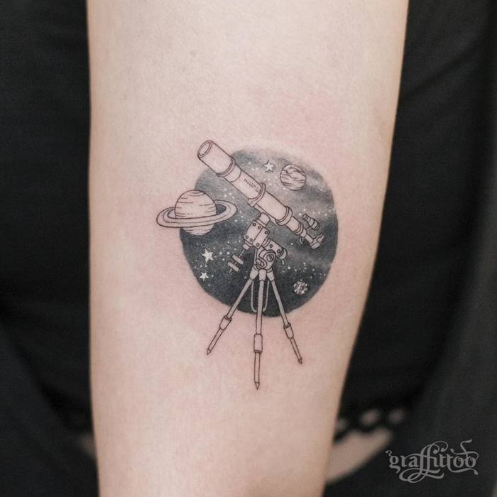 telescope & Space Tattoo by graffittoo