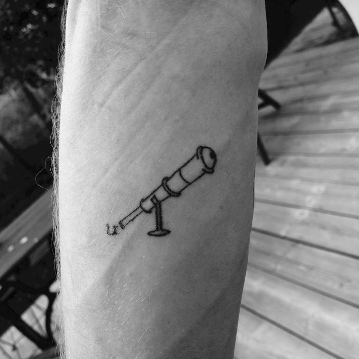Simple Telescope Tattoo by la_vida_nica_tattoo