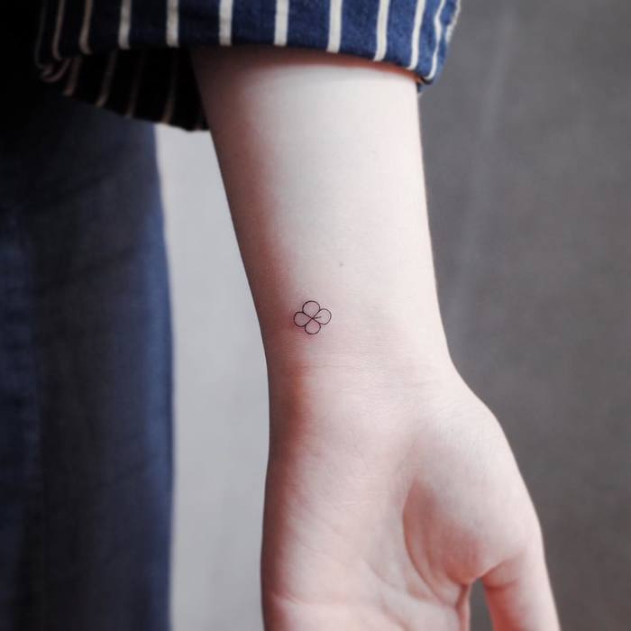 Mini Four Leaves Clover Tattoo by Witty Button