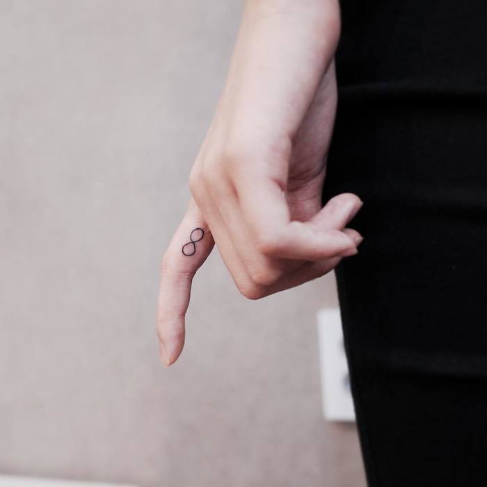 Infinity Symbol Tattoo on Finger by Witty Button