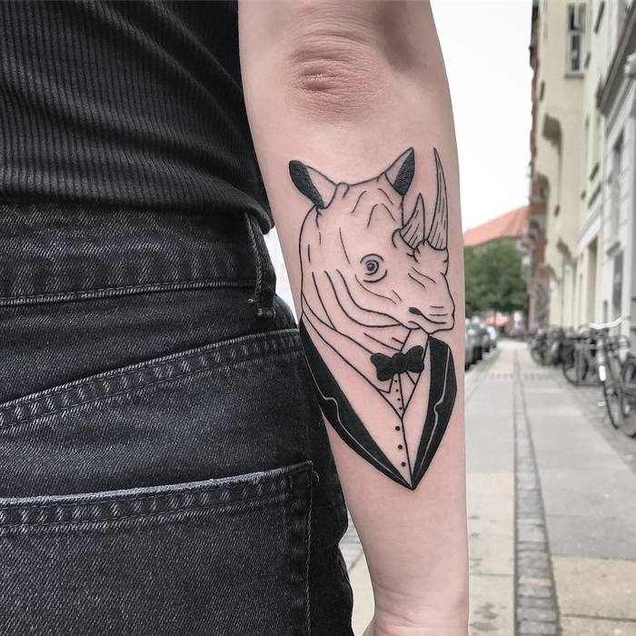 Rhino Tattoo by mayagurtler