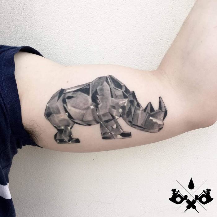 Rhino Tattoo by aleromeo_tattoo
