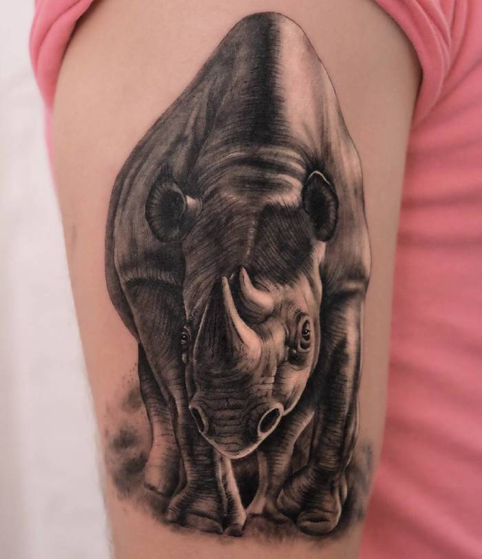 Rhino Tattoo by no_gods_no_lords