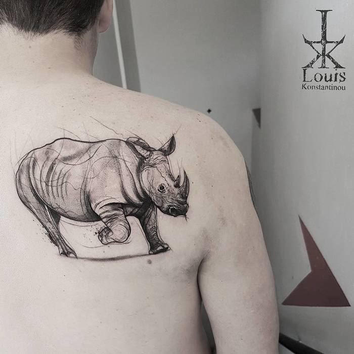 Rhino Tattoo by louiskonstantinou