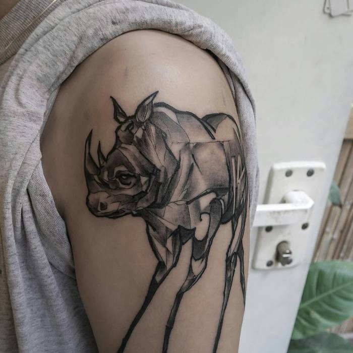 Rhino Tattoo by omershatz
