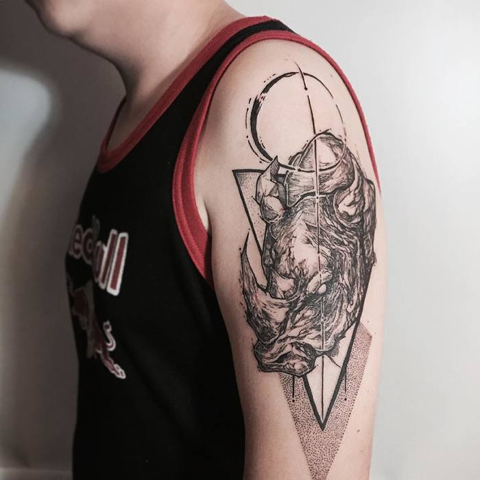 Rhino Tattoo by jonlimtattoos