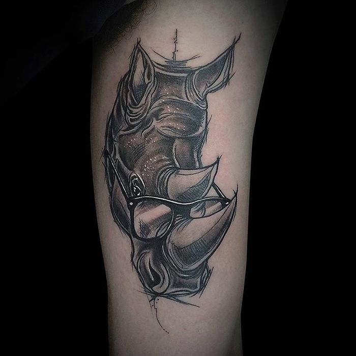 Rhino Tattoo by elilusionista.cl
