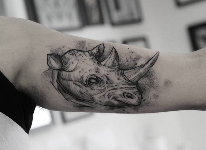 Rhino Tattoo by ricardodamaiatattoo