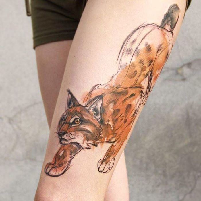 Stunning watercolor animal tattoos by Aga Yadou