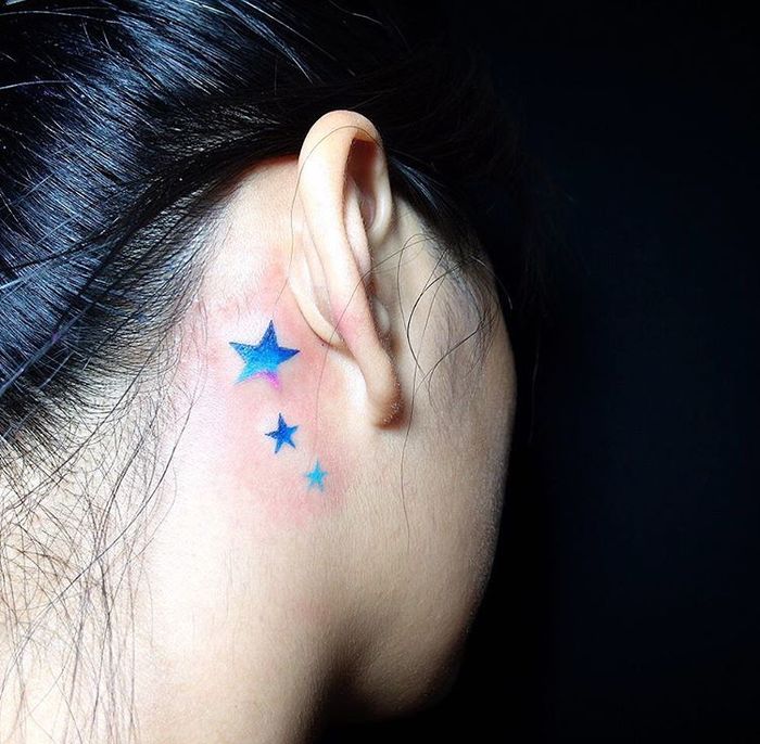 Blue Ink Star Tattoos by Edna tattoo
