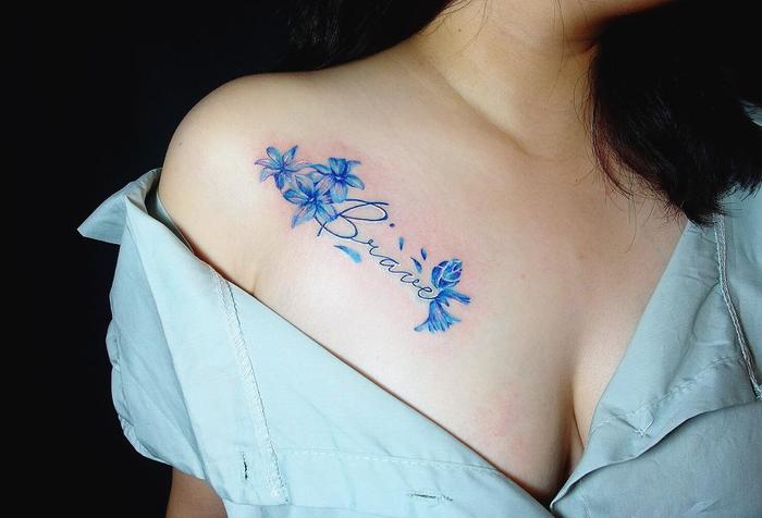 Gorgeous Blue Ink Tattoo by Edna tattoo