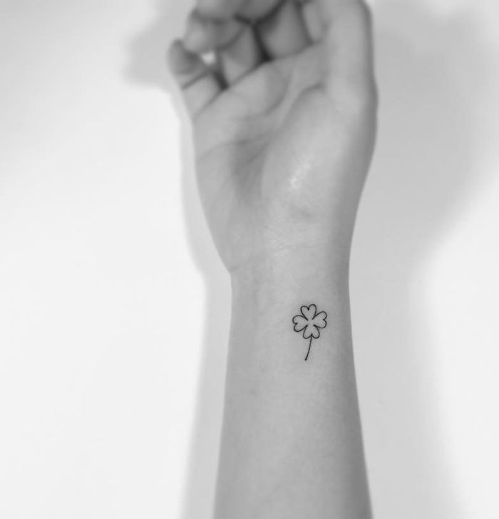 Minimalist Clover Tattoo on Wrist By Playground Tattoo