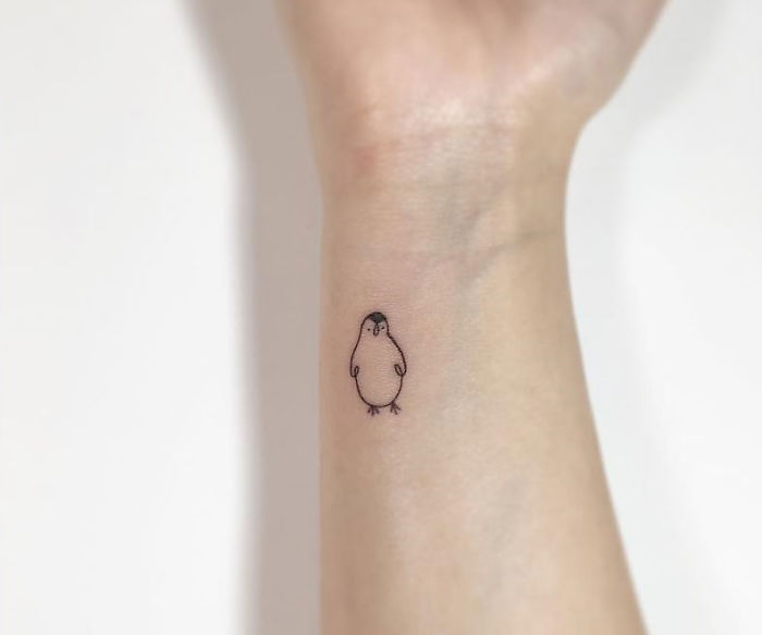 Minimalist Penguin Tattoo By Playground Tattoo