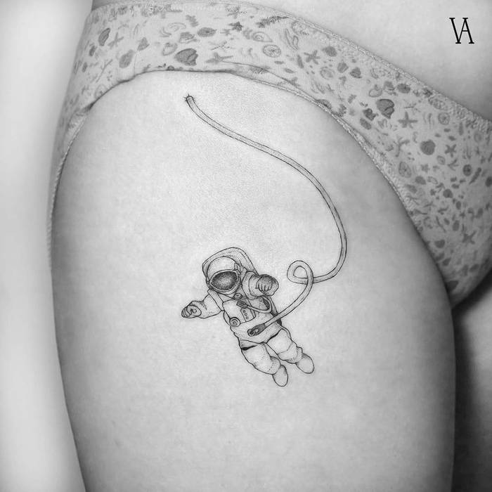 Astronaut Tattoo by Violeta Arús