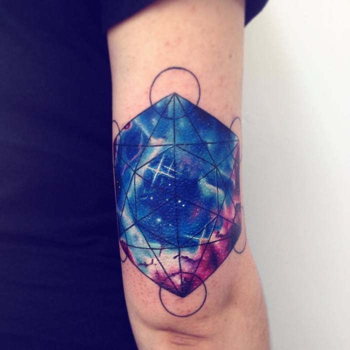 Geometric Watercolor Tattoo By Adrian Bascur