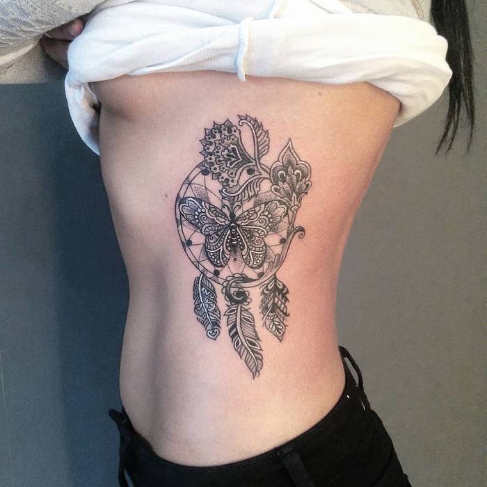 Dreamcatcher Tattoo with Butterfly by Anna 