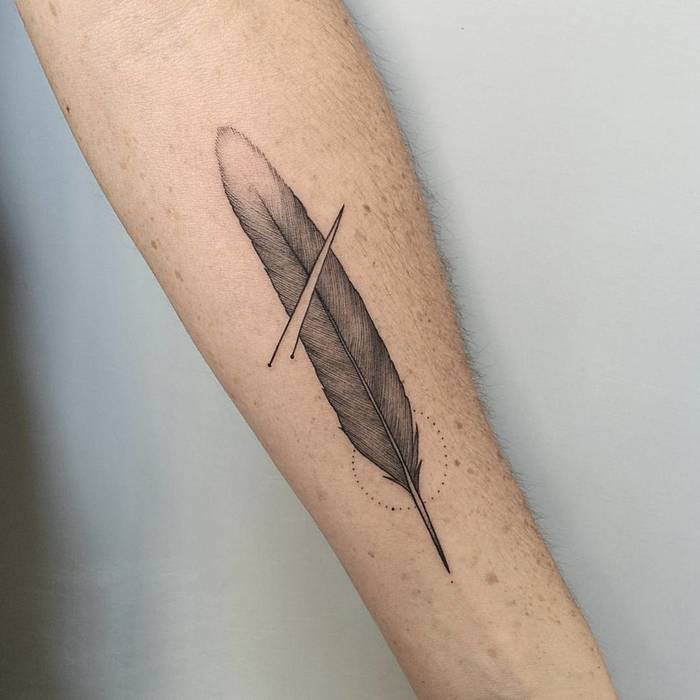 Feather Tattoo by Michele Volpi