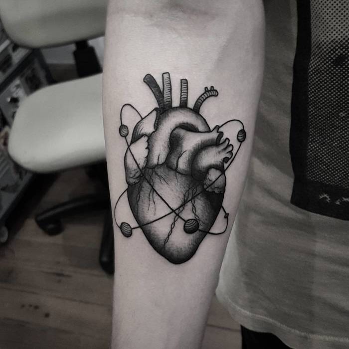 Anatomical Heart Tattoo by Matheus Zaroni