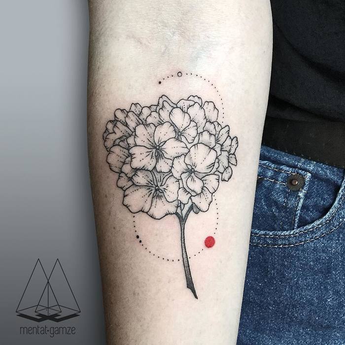 Hydrangea Tattoo by Mentat Gamze