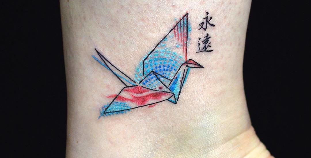 26 Gorgeous Paper Crane Tattoos and Meanings
