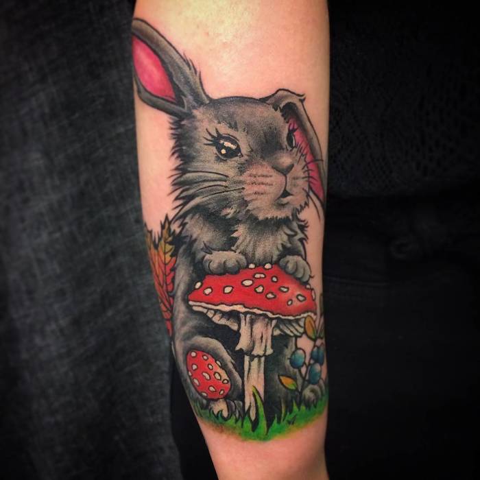 Adorable Little Bunny Tattoo by Virva Luokkanen