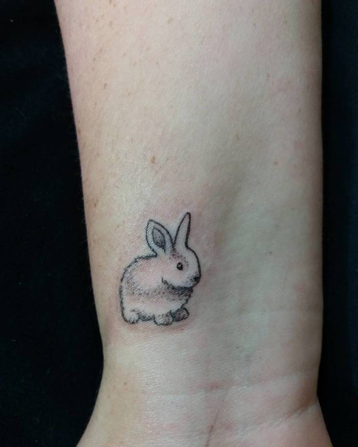 Miniature Rabbit on Wrist by Juliana Ribas