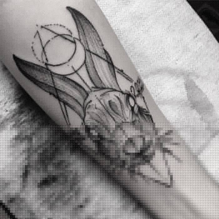 Blackwork Rabbit Tattoo by Junnio Nunes