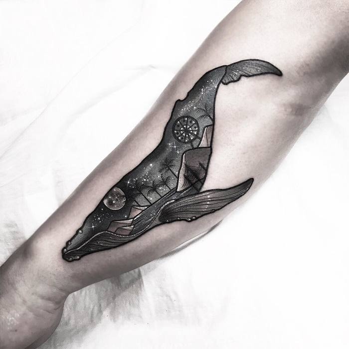 Whale Tattoo by sou_tattooer