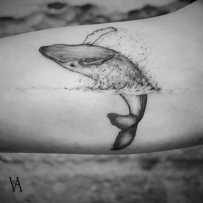 Whale Tattoo by Violeta Arús