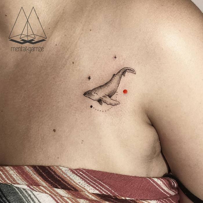 Tiny Whale Tattoo by Mentat Gamze
