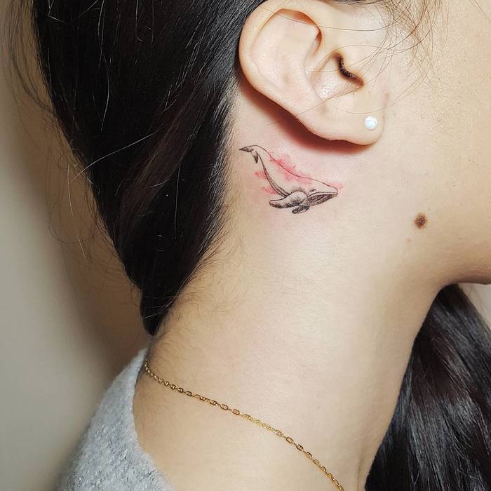 Tiny Whale Tattoo by tattooist_ty