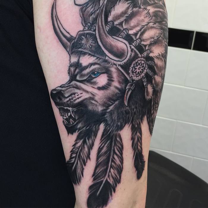 Wolf Tattoo by paulbonney73