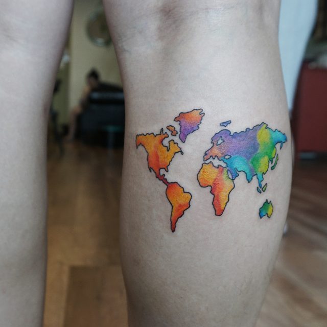 Colored World Map by con ele