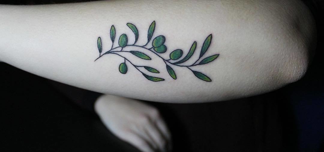 25 Splendid Olive Branch Tattoo Designs