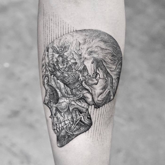 Skull Tattoo by mr.k_tattoo