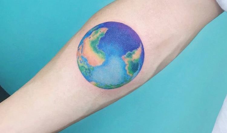20 Vivid Earth Tattoo Designs and Ideas